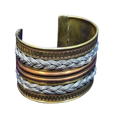 Womens Cuff Bracelet Copper Gold Toned/Silver Toned