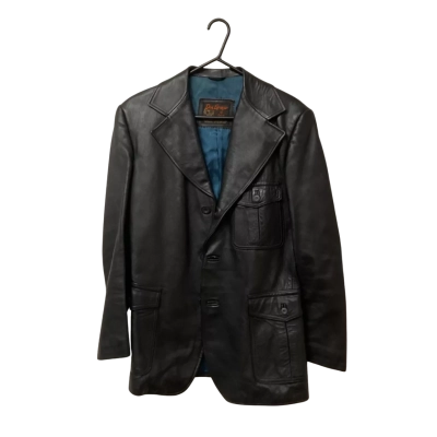 Mens Don Lorenzo of Spain One Size Black Leather Jacket  