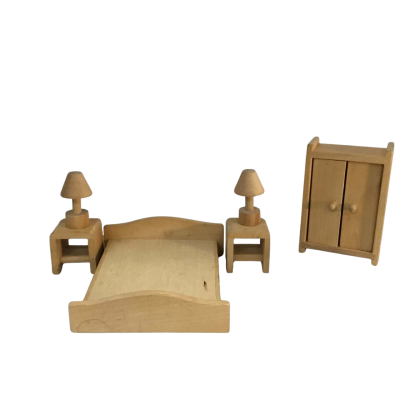 Wooden Doll House Bedroom Furniture as pictured