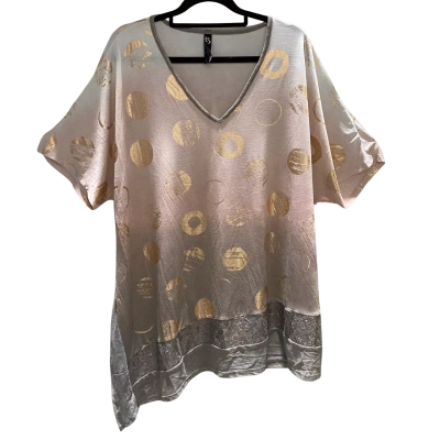 Taking Shape Womens  Size S Blouse Gold / Grey / Pink  NWOT
