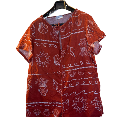 Sabo Skirt Womens  Size L Casual Dress Burnt Orange / White 