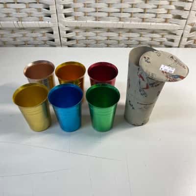6 vintage anodised mugs Cups Tumblers Model Maid by Jason Made in Australia 