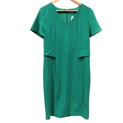 Jacqui-E Emerald Green V-Neck Dress Size 14