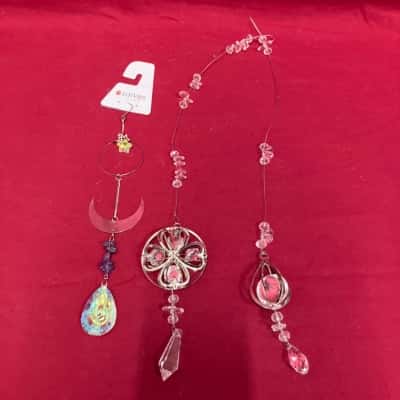 Sun Catchers x 3 Faux Crystals Moons & Stars