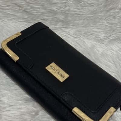 Laura Jones Womens Black  / Gold bag and wallet bundle 