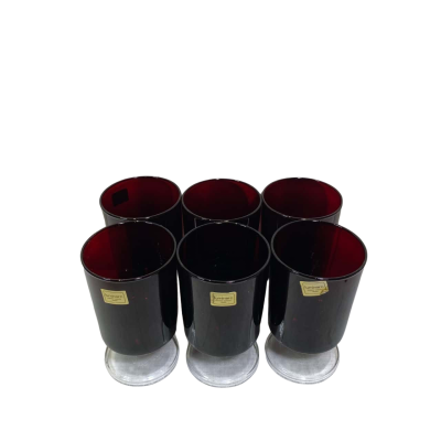 Vintage Luminarc Verrerie D’Arques France Ruby Red Glasses Set Of 6