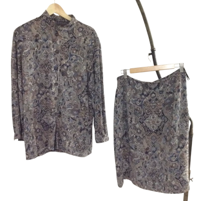 Perri Cutten Womens  Size 14 Brown / Grey / Navy Blue / Pattern 