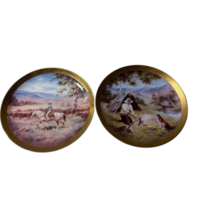 X2 Classic Aussie plates - Clancy of the Overflow & Waltzing Matilda 