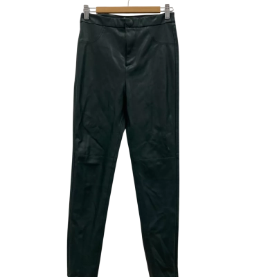 Zara Women's Size S Faux Leather Pants Dark Green 
