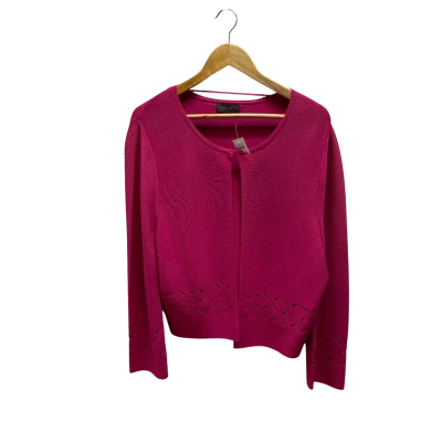 Jacqui-E Womens Hot Pink Cardigan Size L