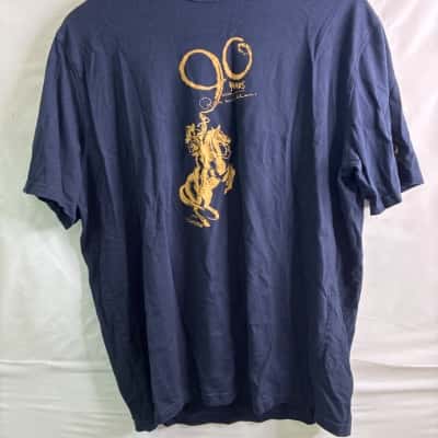 R.M. Williams 90th Anniversary Mens Size XL Short Sleeve Shirt Navy Blue 