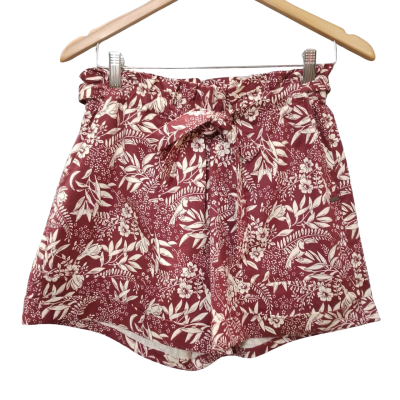 Scotch & Soda Women's Size S Maroon & Cream Floral Shorts