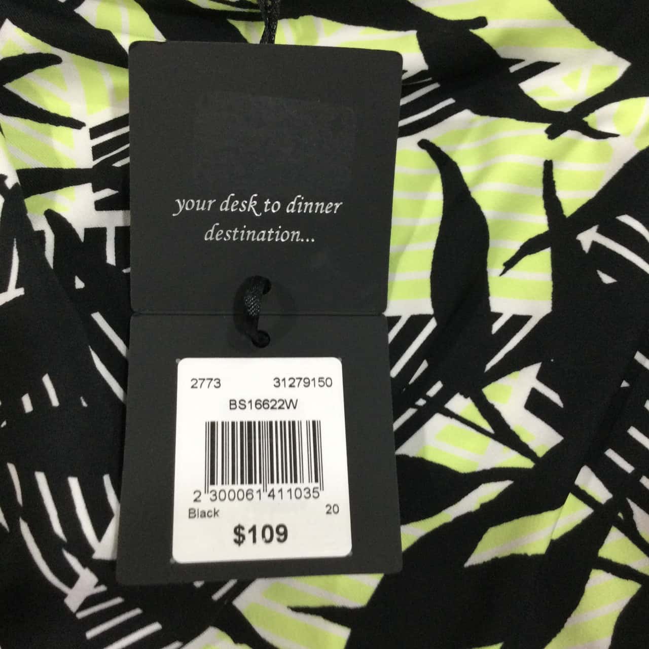 Basque Women's Size 20 Cocktail Midi Dress Black / Green / White Brand ...