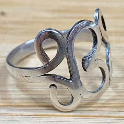 Sterling Silver Cutout Swirl Ring (Stamped S.SIL)