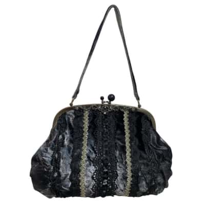 Rose Garden vintage style velvet hand bag