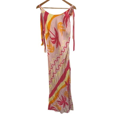 BNWT Pearl and Sea Womens  Size 12 Midi Dress Palm Pink 