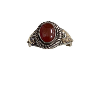  Womens Stirling silver Ring with carnelian stone. Size N