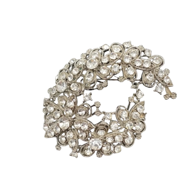  Women's Brooch/ pendant  Silver and rhinestones 