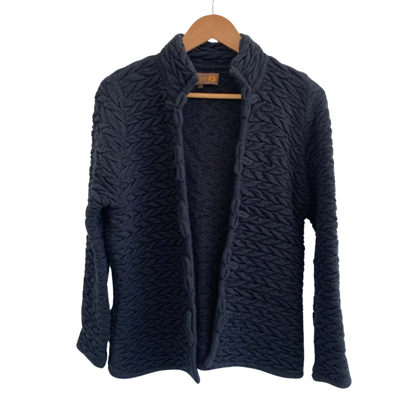 Pure Alpaca Large Black Alpaca Wool Cardigan (s)