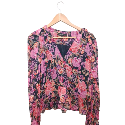 Forever New Womens  Size 12 Blouse Floral / Pink  