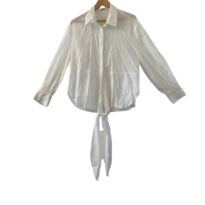 SHEIKE Women's Size 14 *(also fit 16) Tie-Front Button Up Shirt - White 