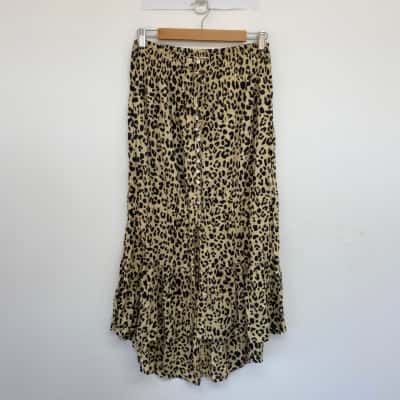 Wishsister Animal Print Button Up Midi Skirt  Size L / XL 