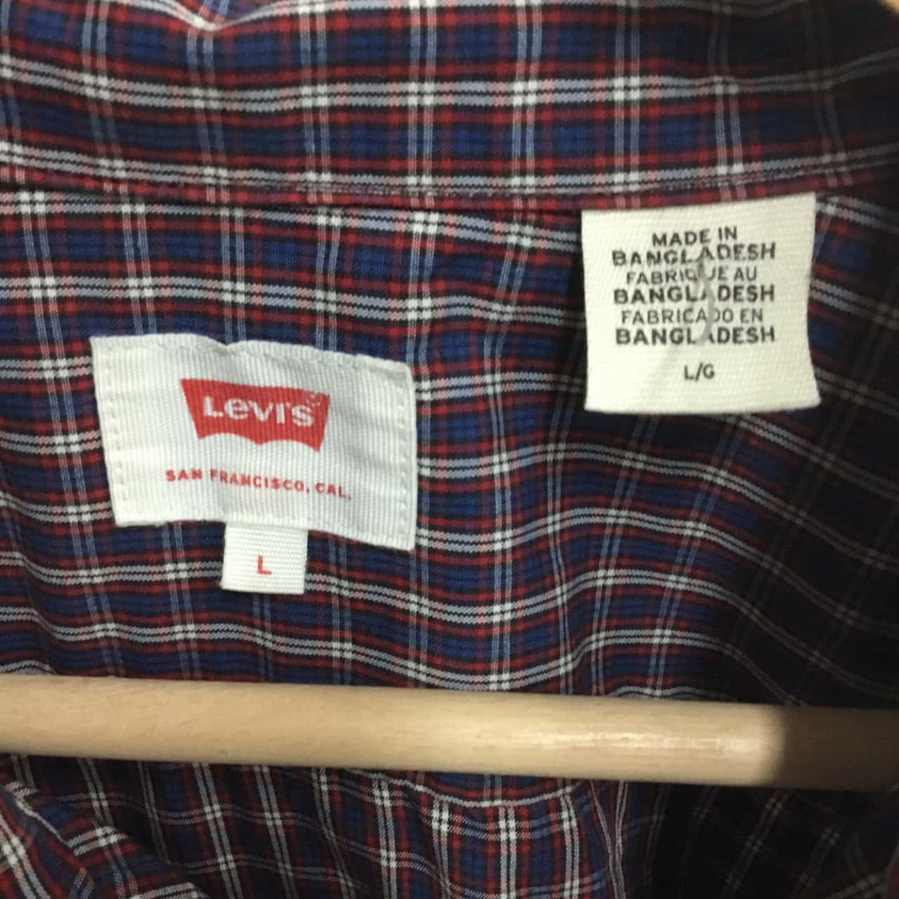 Levis Mens Size L Short Sleeve Blue 