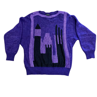 Jaques Vert   Size 2  Approx S/M  Jumper Purple Metallic     Lambswool/Angora blend 