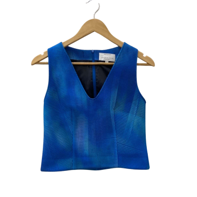 Veronika Maine Womens  Size 6 Sleeveless Top Blue 