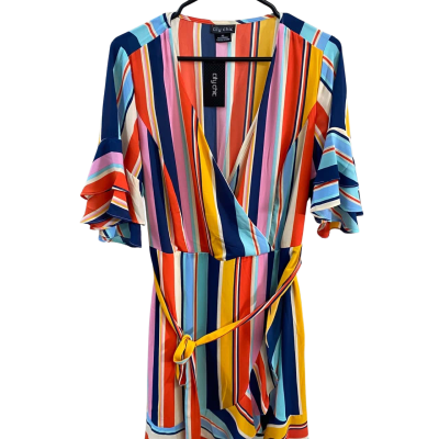 City Chic Womens DRESS SUMMER STRP  Size XS 
