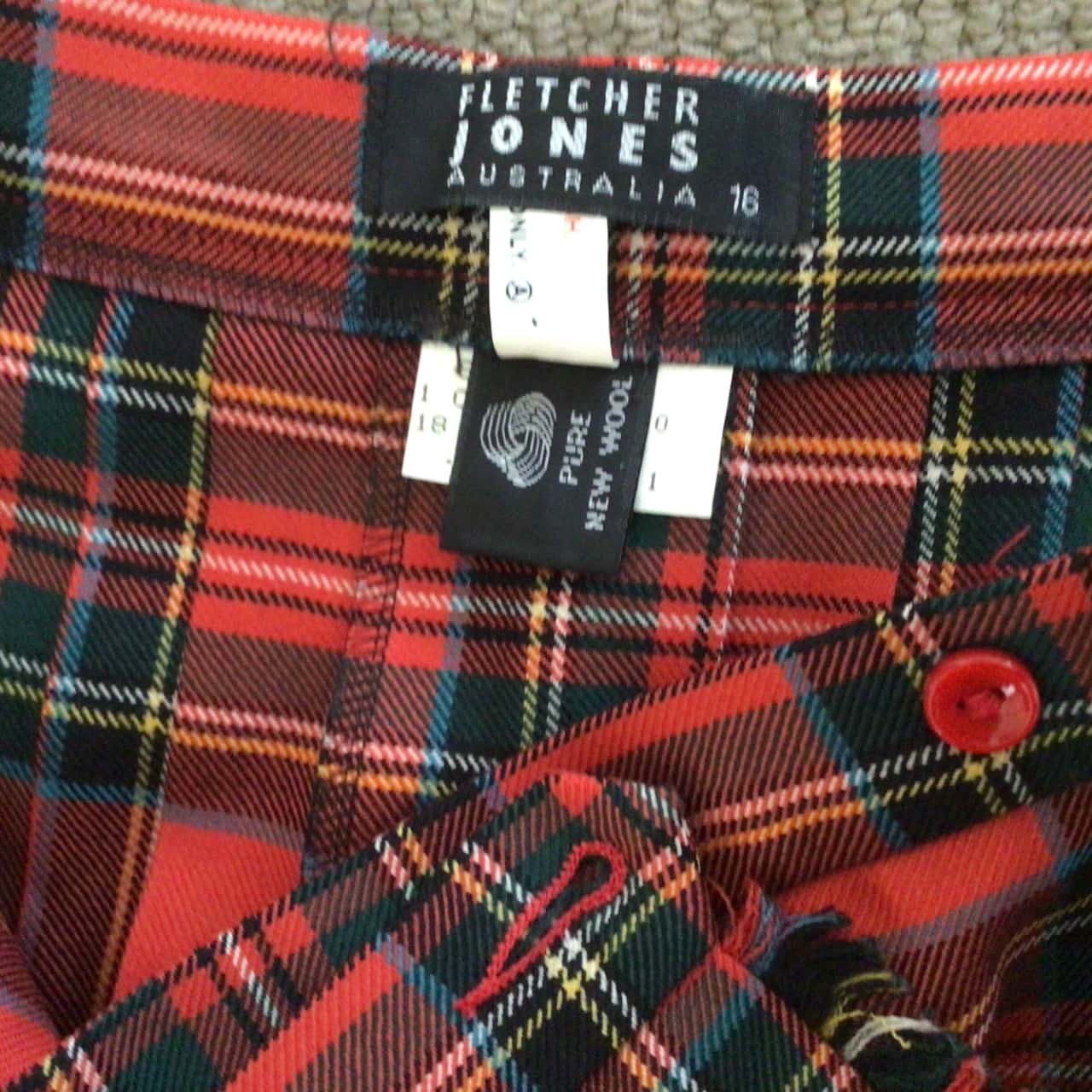 Womens VINTAGE FLETCHER JONES KILT Multicoloured/Red (s)