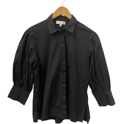 Witchery Womens  Size 10 Long Puffy Sleeve Shirt Black  