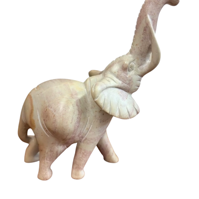 Vintage Carved Soapstone Elephant Statue