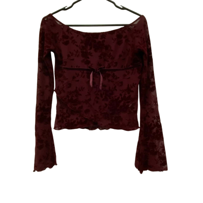 Ally - Women's - Size 10 / S - Off-the-shoulder Top - Burgundy NEW WITH TAGS