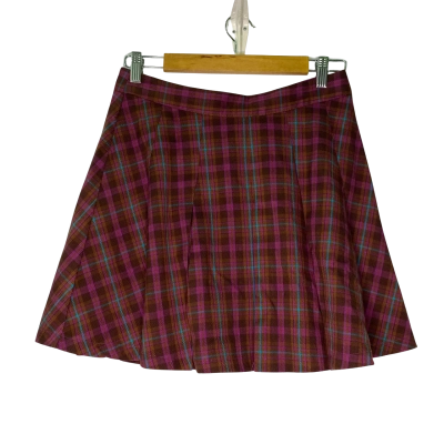 Princess Highway Womens  Size 10 Midi Skirt / Pleated Skirt Blue / Brown / Checked / Purple 