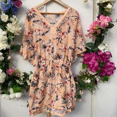 Seafolly Womens  Size 12 Mini Dress Floral / Orange 