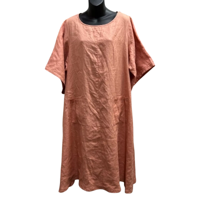 TIRELLI Women's  Size XL Front Pockets Dress/ Midi Dress / Short Sleeve Dress  Pink   RRP:$130+