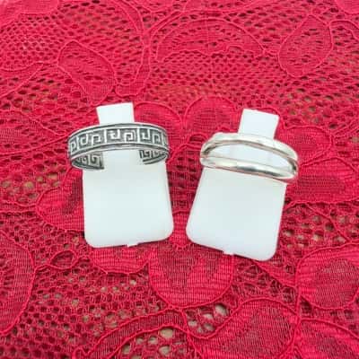 925 Silver Adjustable Rings x 2