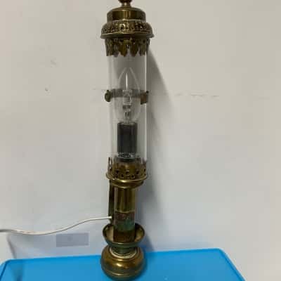 Vintage Brass Electrified Train Coach Lamp