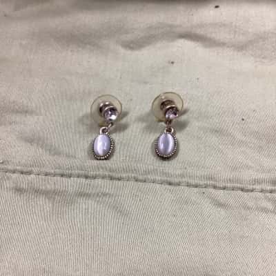  Womens Earrings White and clear stone