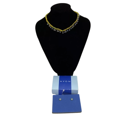 Avon Beaded Choker & Earring Set