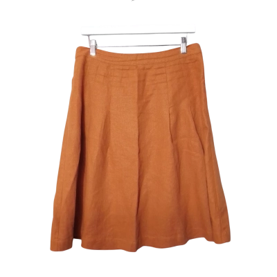 Princess Highway Women's Size 12 Orange Linen-blend Skirt