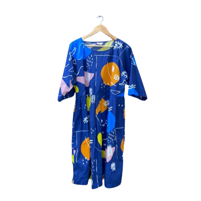 Gorman Size L Casual Dress Multicoloured / Navy Blue / Pattern 
