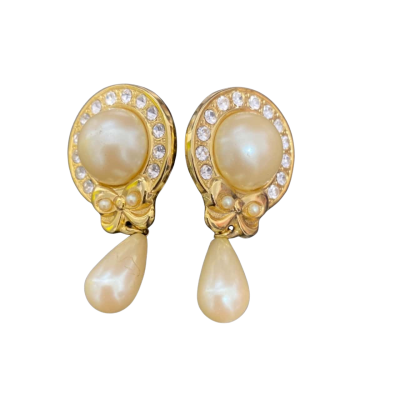 Vintage Faux Teardrop Earrings
