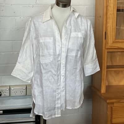 Sportscraft Womens  Size 6 Blouse White 