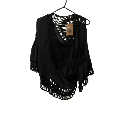 Womens Ishka One Size Black Blouse  