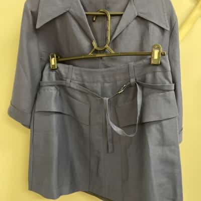 Cue Women’s  Size 12 Blue(Navy) 3 quarter top & matching shorts suit 