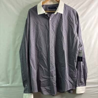 Tarocash Mens  Size XXXXL Business Shirt Blue / Striped 