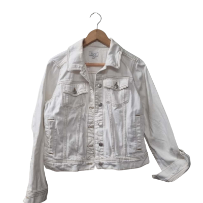 Grab DENIM Women's Size 10 Denim Jacket in Off White 