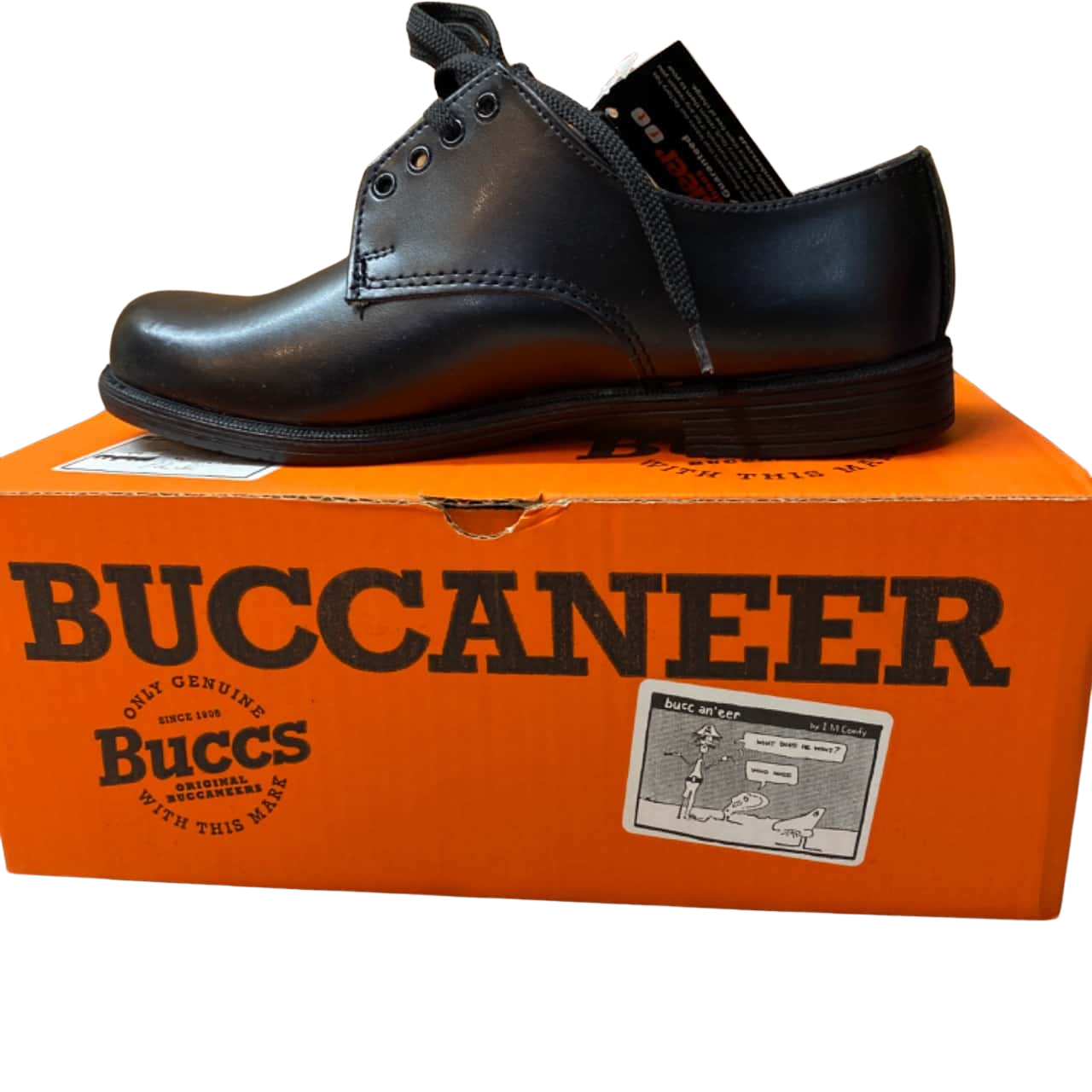 Kids Black Leather Buccaneer School Shoes Size 4 s New With Tags 
